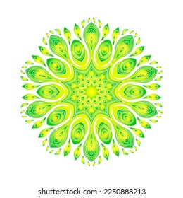 Patrón redondo ornamental sobre fondo blanco. Diseño de plantilla de tarjeta. Ilustración vectorial.
