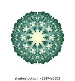 Ornamental round pattern on white background. Card template design. Vector illustration.