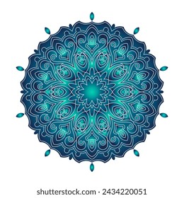 Patrón redondo ornamental sobre fondo blanco. Diseño de plantilla de tarjeta. Ilustración vectorial.