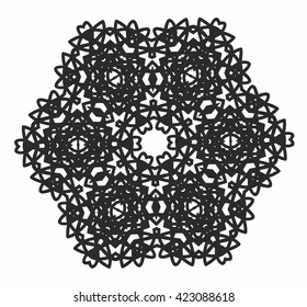 Ornamental round pattern. White and black Mandala pattern.