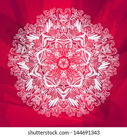 Ornamental round seamless lace pattern. Pattern for clothing, fabric or cushions. bright greeting card