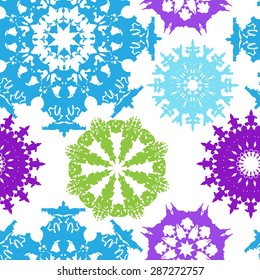 Ornamental round seamless lace pattern. design element