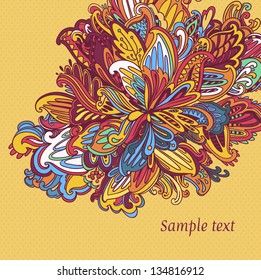 Ornamental round  vector background. Ornamental floral lace pattern. kaleidoscopic rainbow floral pattern