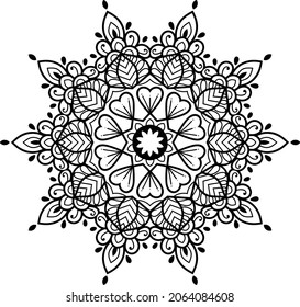 página del libro de colorear de diseño de la mancha dorada redondeada para adultos modelo de ilustración vectorial Vintage, patrón, decorativo, elementos, Henna, Mehndi.