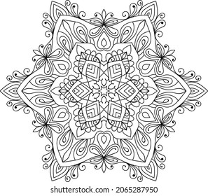 Ornamental abgerundete mandala Zen tangle Design Farbbuchseite für Erwachsene Vektorgrafik Vorlage Vintage, Muster, Dekoration, Elemente, Henna, Mehndi.