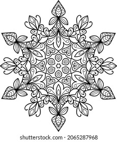 Ornamental abgerundete mandala Zen tangle Design Farbbuchseite für Erwachsene Vektorgrafik Vorlage Vintage, Muster, Dekoration, Elemente, Henna, Mehndi.