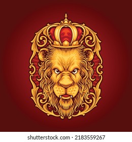 ornamental royal lion king illustration