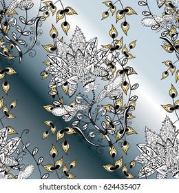 Ornamental royal luxury golden baroque damask vintage. Vector pattern background wallpaper with gold antique floral medieval decorative flowers, leaves and gold pattern ornaments on background.