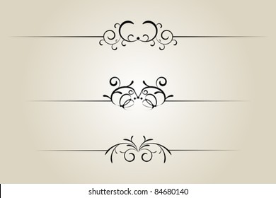 Ornamental rule line, page rule assortment