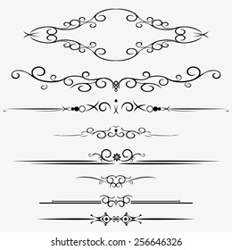 Ornamental Rule Lines in Different Design - Stock Illustration. patterns for text. decoration for web paper, photographs, newspapers and other