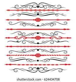 Ornamental rule lines in different design decor.
