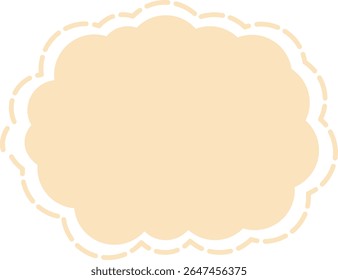 Quadro de círculo escalopado ornamental com contorno tracejado duplo, ideal para rótulos elegantes, acentos vintage ou elementos clássicos scrapbook.