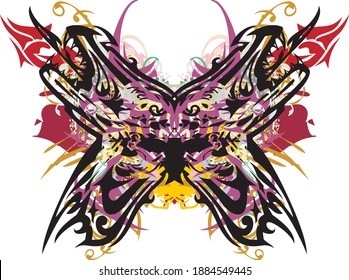 purple tribal butterfly