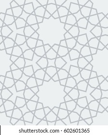 Ornamental seamless arabic geometrical pattern. Looping lines with stars.