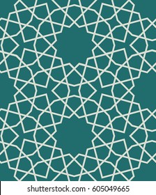 Ornamental seamless arabic geometrical pattern. Looping lines with stars.