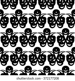 Ornamental seamless black and white pattern. Vector background for print onto fabric, wallpaper and textile. 