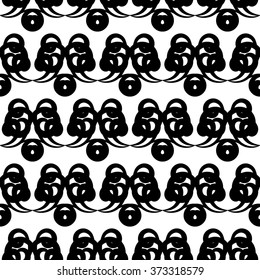 Ornamental seamless black and white pattern. Vector background for print onto fabric, wallpaper and textile. 