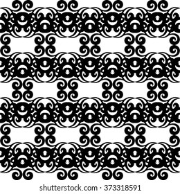 Ornamental seamless black and white pattern. Vector background for print onto fabric, wallpaper and textile. 