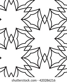 Ornamental seamless black and white pattern. Vector abstract background. 
