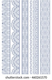 Ornamental Seamless Borders Vector Set for Ethnic Decor