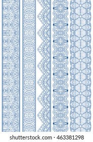 Ornamental Seamless Borders Vector Set for Ethnic Decor