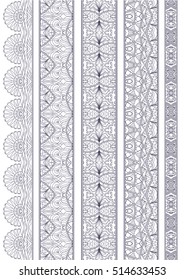 Ornamental Seamless Borders Vector Set for Decor	