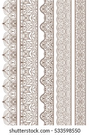 Ornamental Seamless Borders Vector Set for Decor