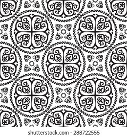 Ornamental Seamless  Byzantine Art Style Pattern. Vector Abstract Background