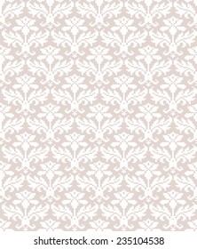 Ornamental seamless damasc pattern for knitting and embroidery. Vector illustration.