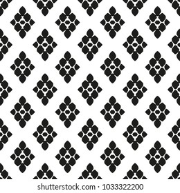 Ornamental seamless floral ethnic black and white pattern. Background can be used for surface design, wallpaper, textile, fabric, wrapping, web. Template for design and decoration