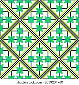 ornamental seamless floral and square pattern