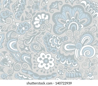 Ornamental seamless flower pattern. Vector illustration.