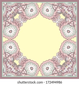 Ornamental seamless frame for paisley. Vector illustration. 