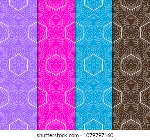 Ornamental seamless geometric patterns - seamless vector collection. Luxury design. For wallpaper, print interior