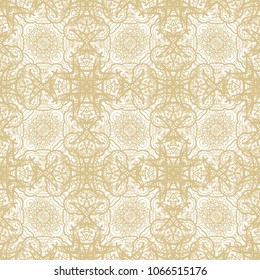 Ornamental seamless golden lavish
 vector pattern, oriental style