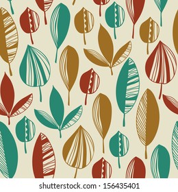Ornamental seamless leaf texture. Endless decorative retro pattern. Template for design and decoration covers, backgrounds, fabric, wrappers