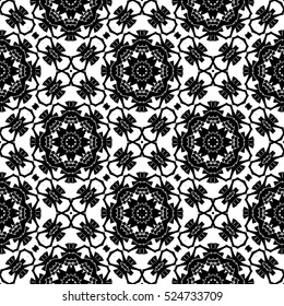 Ornamental Seamless Line Pattern. Endless Texture. Oriental Geometric Ornament