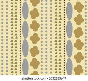 Ornamental seamless pattern with abstract form, geometry shapes, dots. Cute print in scandinavian style.The image is made hand-made. Abstract background. . It is good minimal pattern for textile style