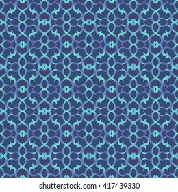 Ornamental seamless pattern. Abstract geometric with floral motifs. Vector EPS 10 background.