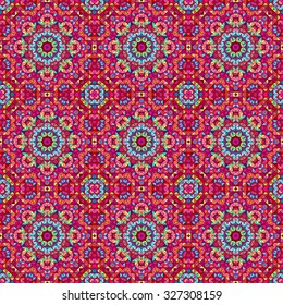 Ornamental seamless pattern. Abstract red geometrical vector background