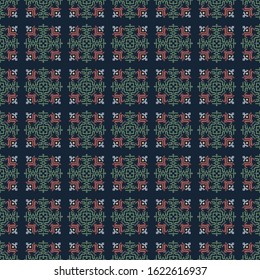 Ornamental seamless pattern based on folk caucasus ornaments motifs. Vector abstract background. 
