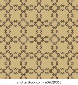 Ornamental seamless pattern. Beige and brown colors. Endless template for wallpaper, textile, wrapping, print, interior, floor, fabric. Abstract texture. Traditional ethnic ornament for  design.  