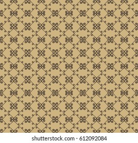 Ornamental seamless pattern. Beige and brown colors.  Endless template for wallpaper, textile, wrapping, print, interior, floor, fabric. Abstract texture. Traditional ethnic ornament for  design.  