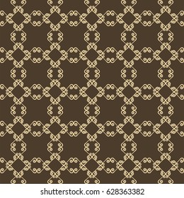 Ornamental seamless pattern. Beige and brown colors.  Endless template for wallpaper, textile, wrapping, print, interior, floor, fabric. Abstract texture. Traditional ethnic ornament for  design.  