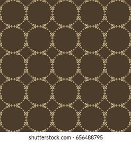 Ornamental seamless pattern. Beige and brown colors. Endless template for wallpaper, textile, wrapping, print, interior, floor, fabric. Abstract texture. Traditional ethnic ornament for  design.  