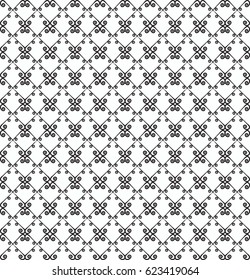 Ornamental seamless pattern. Black and white colors.  Endless template for wallpaper, textile, wrapping, print, interior, floor, fabric. Abstract texture. Traditional ethnic ornament for  design.  