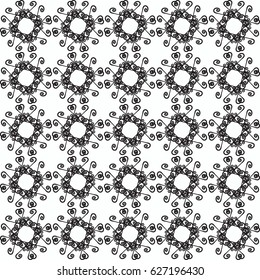 Ornamental seamless pattern. Black and white colors. Endless template for wallpaper, textile, wrapping, print, interior, floor, fabric. Abstract texture. Traditional ethnic ornament for  design.  