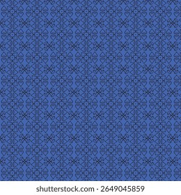 Ornamental Seamless Pattern with Blue Background for Elegant Decoration Design