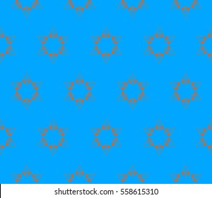 Ornamental seamless pattern in blue and red colors. Vector abstract background.