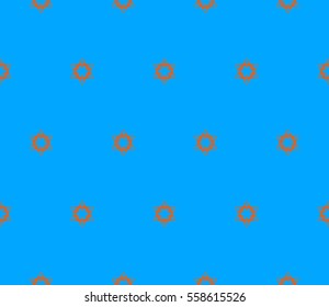 Ornamental seamless pattern in blue and red colors. Vector abstract background.